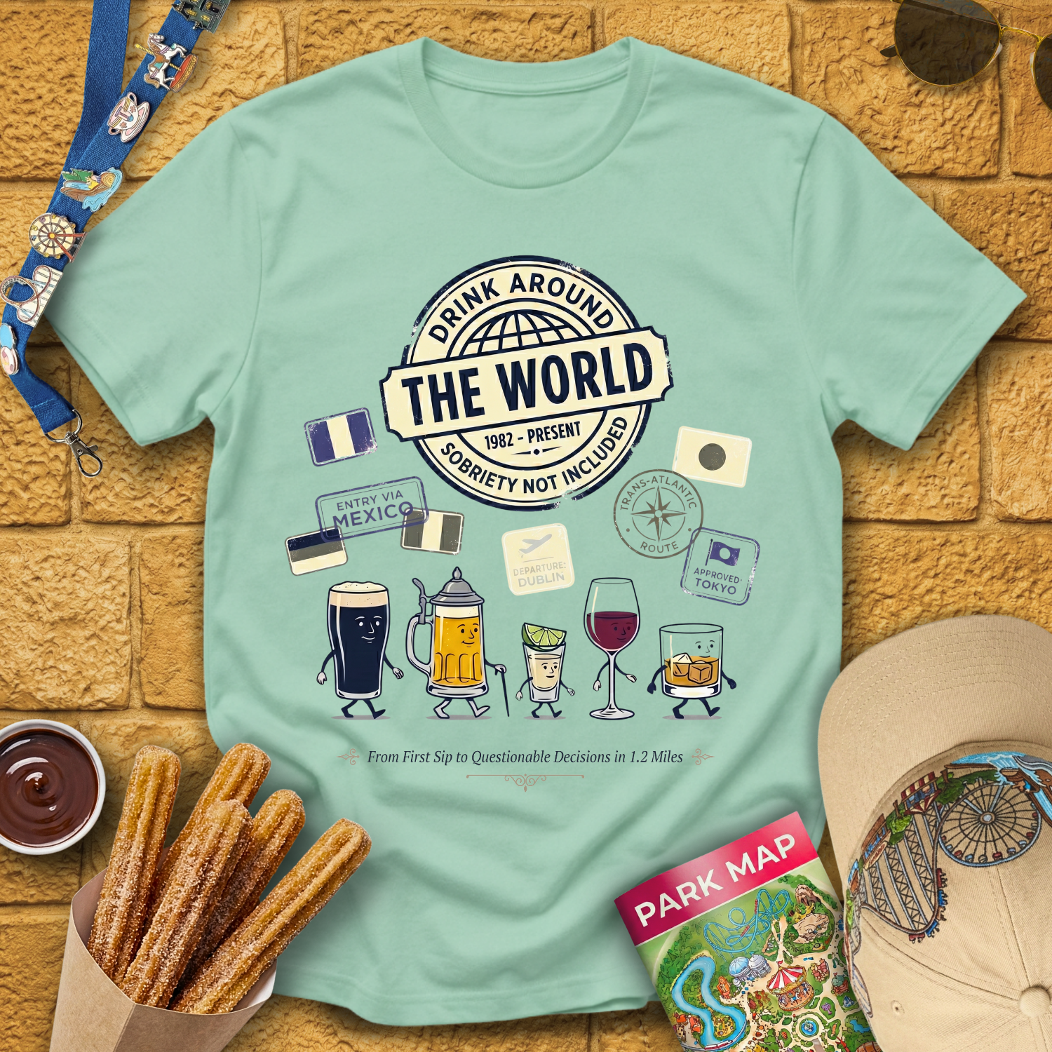 Drinking Around The World [Illu] T-Shirt
