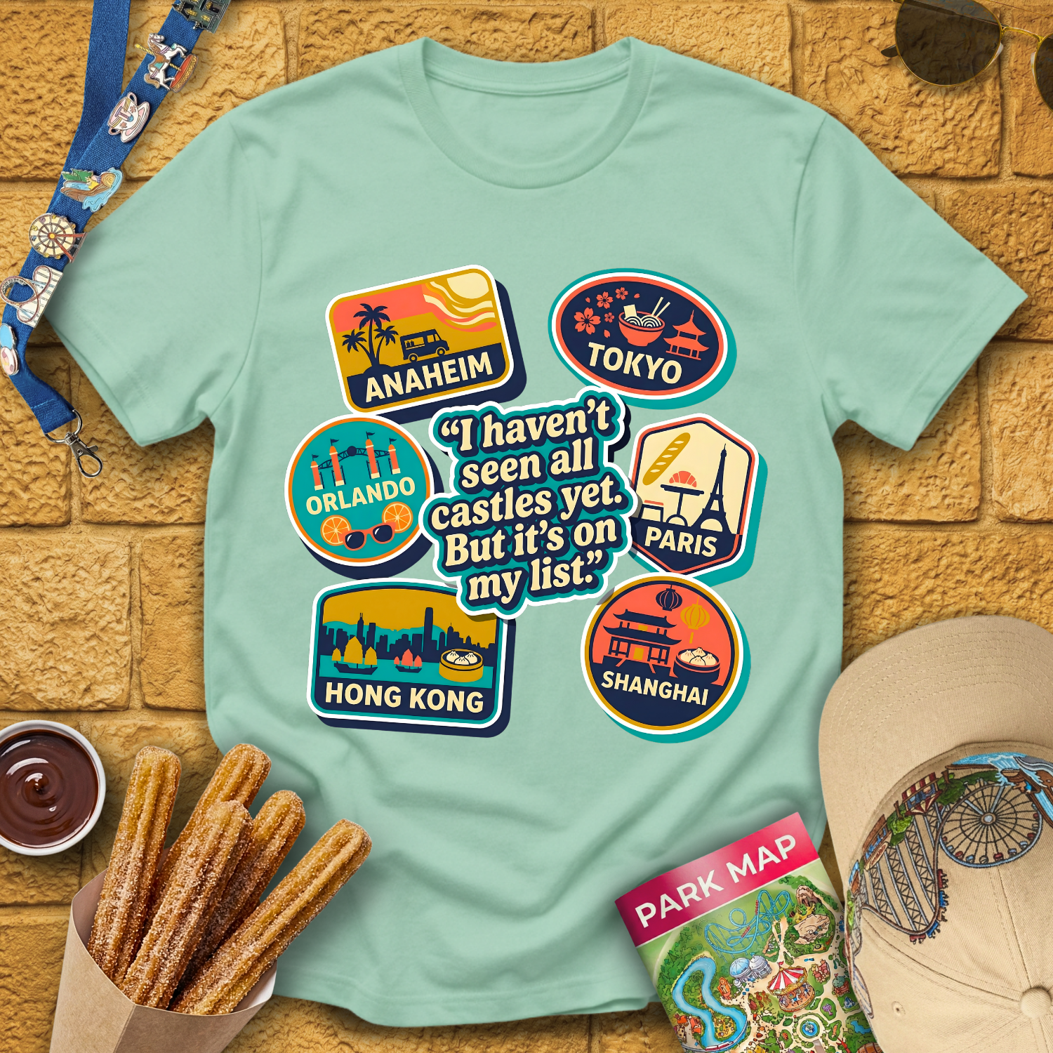 Castles On My List [Badges] T-Shirt
