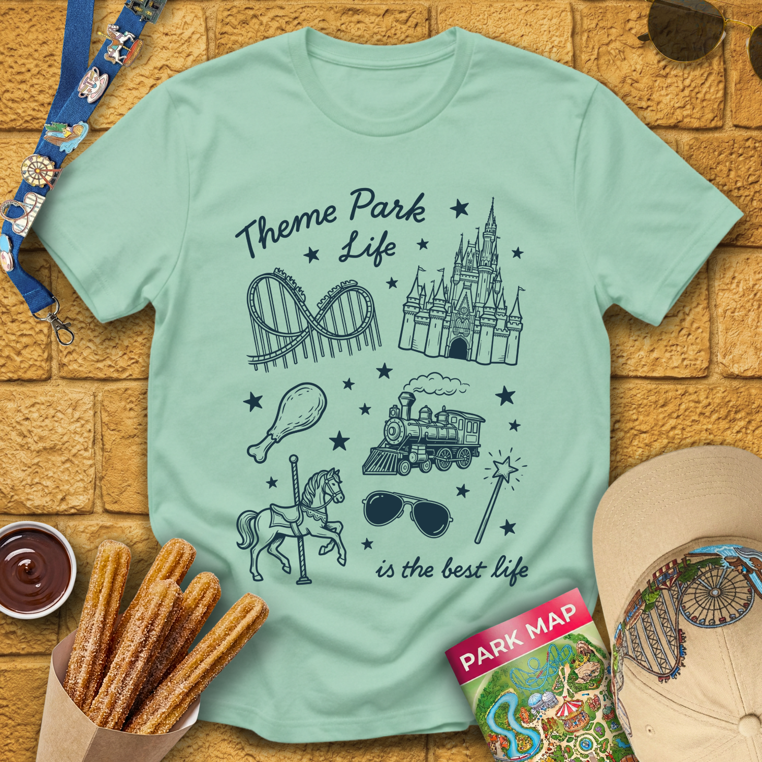 Theme Park Life [LineArt] T-Shirt