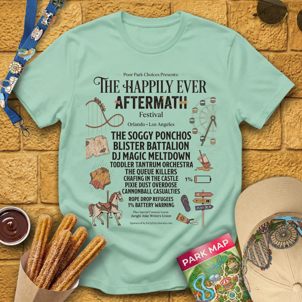 Aftermath Festival [Boutique] T-Shirt for Theme Park Fans (Mint Green)