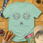 Here For Fireworks [Girly] T-Shirt for Theme Park Fans (Mint Green)