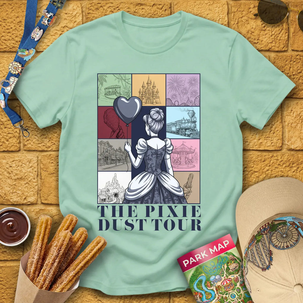 Pixie Dust Tour [Poster] T-Shirt for Theme Park Fans (Mint Green)
