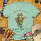 Queue-Cumber [InkPen] T-Shirt for Theme Park Fans (Mint Green)