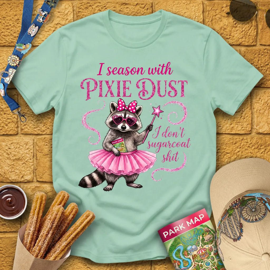 Season With Pixie Dust [Dreamy] T-Shirt for Theme Park Fans (Mint Green)