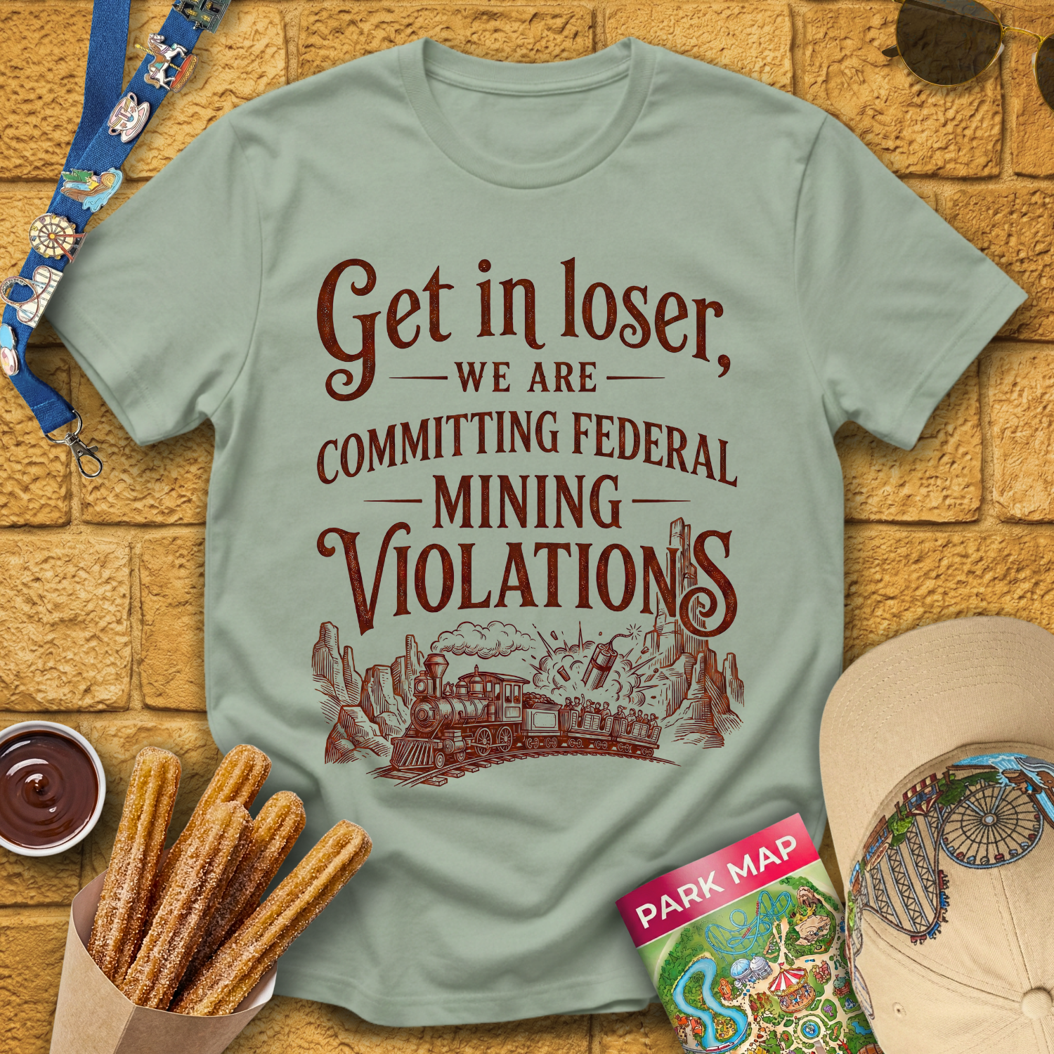 Get In Loser Mine Train [Rustic] T-Shirt