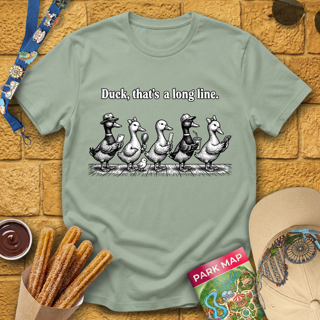 Duck, Long Line [WoodCut] T-Shirt