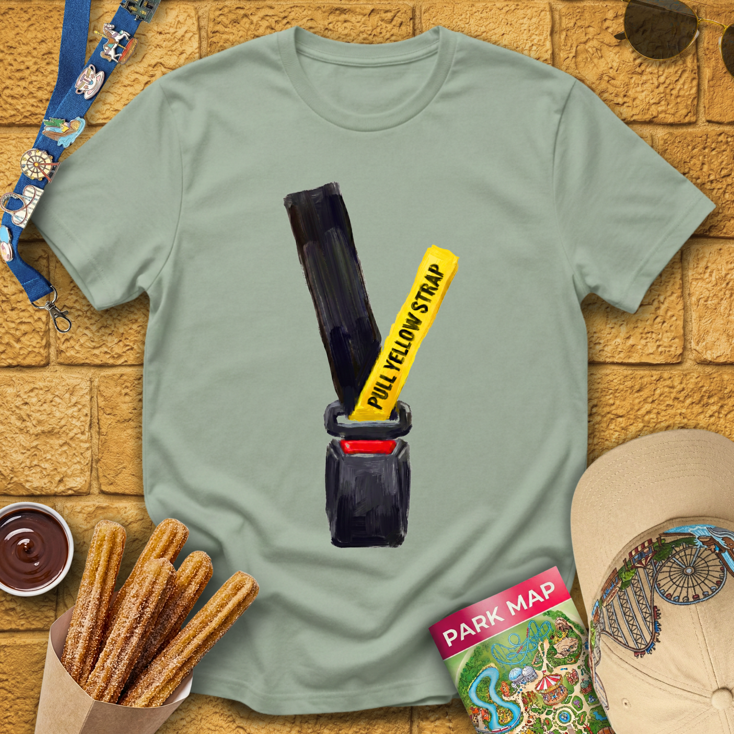 Pull Yellow Strap [Painted] T-Shirt