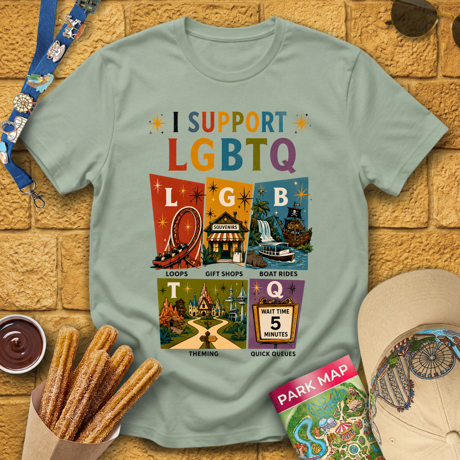 I Support LGBTQ [Americana] T-Shirt