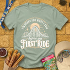 Before First Ride [MidCen] T-Shirt for Theme Park Fans (Sage)