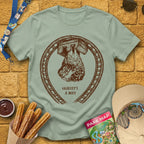 Coaster Owl [LinoCut] T-Shirt for Theme Park Fans (Sage)