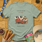 Front Row Ducks [RetroWhim] T-Shirt for Theme Park Fans (Sage)