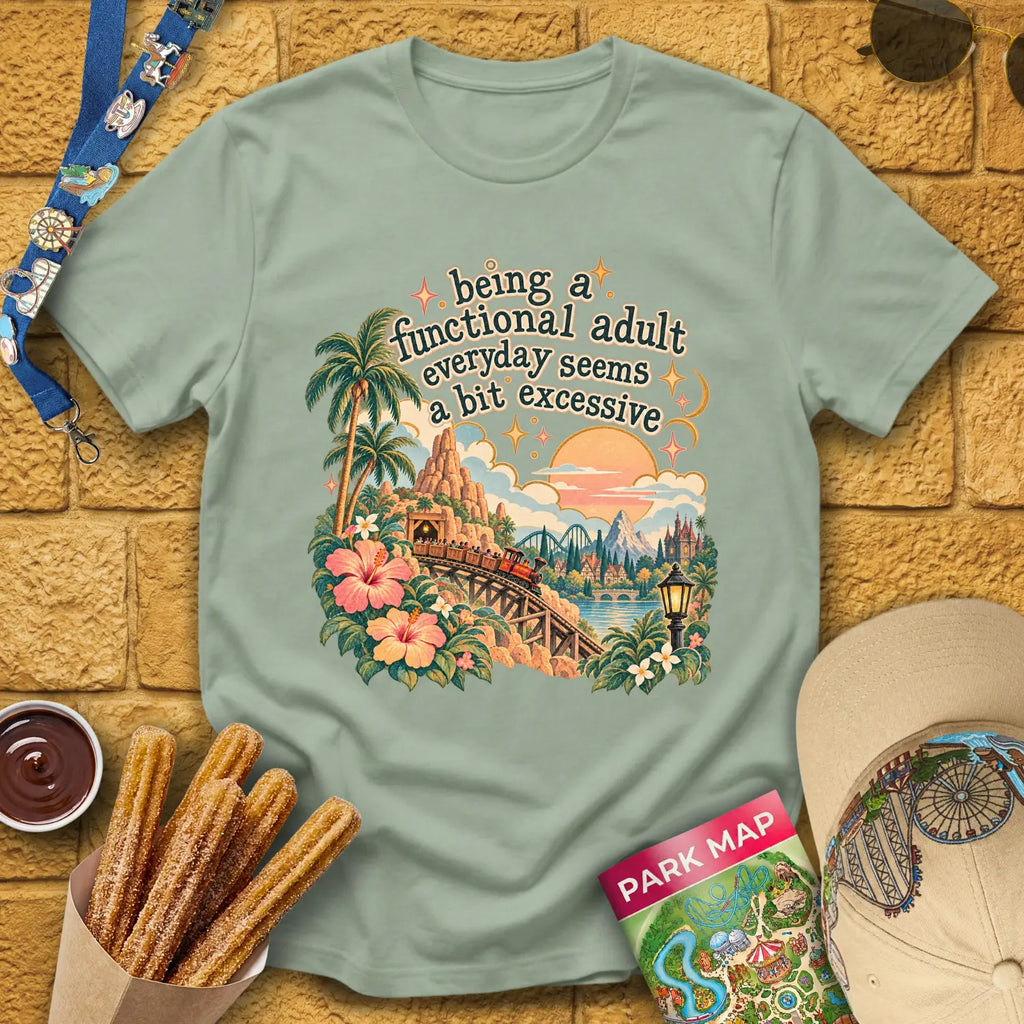 Functional Adult [FairyBoho] T-Shirt for Theme Park Fans (Sage)