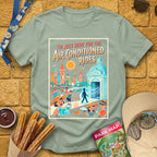 Here For AC Rides [RetroComic] T-Shirt for Theme Park Fans (Sage)