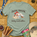 Holiday Crowds Meltdown [RetroFolk] T-Shirt for Theme Park Fans (Sage)