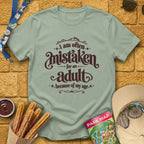 Mistaken For Adult [Victorian] T-Shirt for Theme Park Fans (Sage)