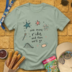 One More Ride [Doodle] T-Shirt for Theme Park Fans (Sage)
