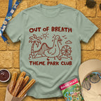 Out Of Breath [Doodle] T-Shirt for Theme Park Fans (Sage)
