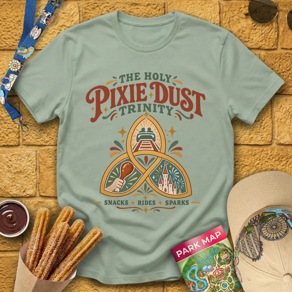 Pixie Dust Trinity [Boho] T-Shirt for Theme Park Fans (Sage)