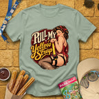 Pull My Yellow Strap [50s] T-Shirt for Theme Park Fans (Sage)