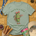 Queue-Cumber [InkPen] T-Shirt for Theme Park Fans (Sage)