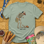 Skeleton & Turkey [Illu] T-Shirt for Theme Park Fans (Sage)