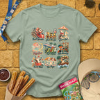 Theme Park Critters [Artsy] T-Shirt for Theme Park Fans (Sage)