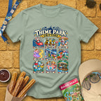 Theme Park Critters [Comic] T-Shirt for Theme Park Fans (Sage)