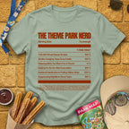 Theme Park Nerd Facts [Nutrition] T-Shirt for Theme Park Fans (Sage)