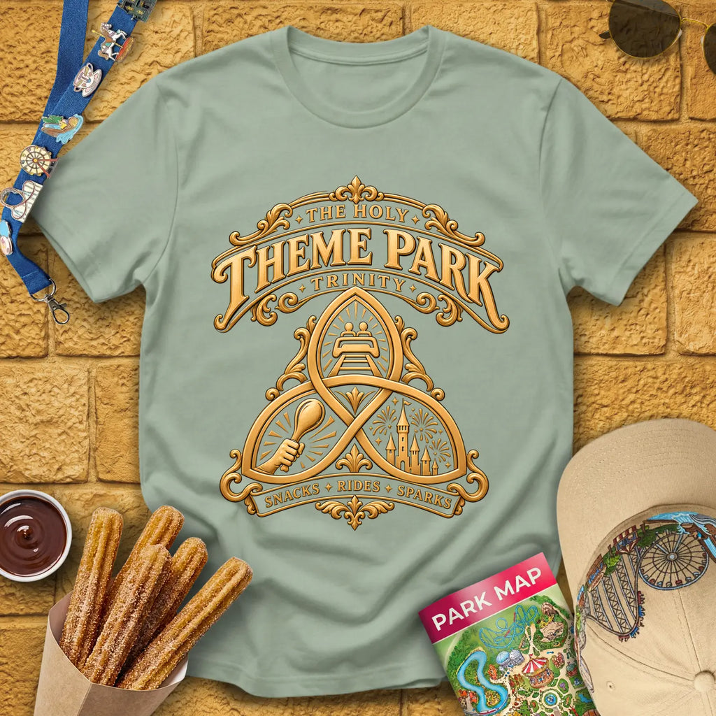 Theme Park Trinity [Elite] T-Shirt for Theme Park Fans (Sage)