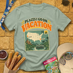 Vacation Places [Vintage] T-Shirt for Theme Park Fans (Sage)