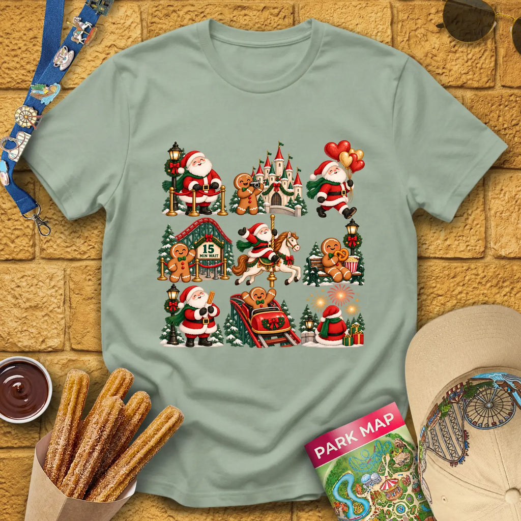 Xmas Park Day [BoldGrid] T-Shirt for Theme Park Fans (Sage)