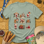 Xmas Park Day [RusticGrid] T-Shirt for Theme Park Fans (Sage)