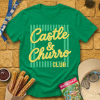 Castle & Churro Club [Chic] T-Shirt for Theme Park Fans (Kelly Green)