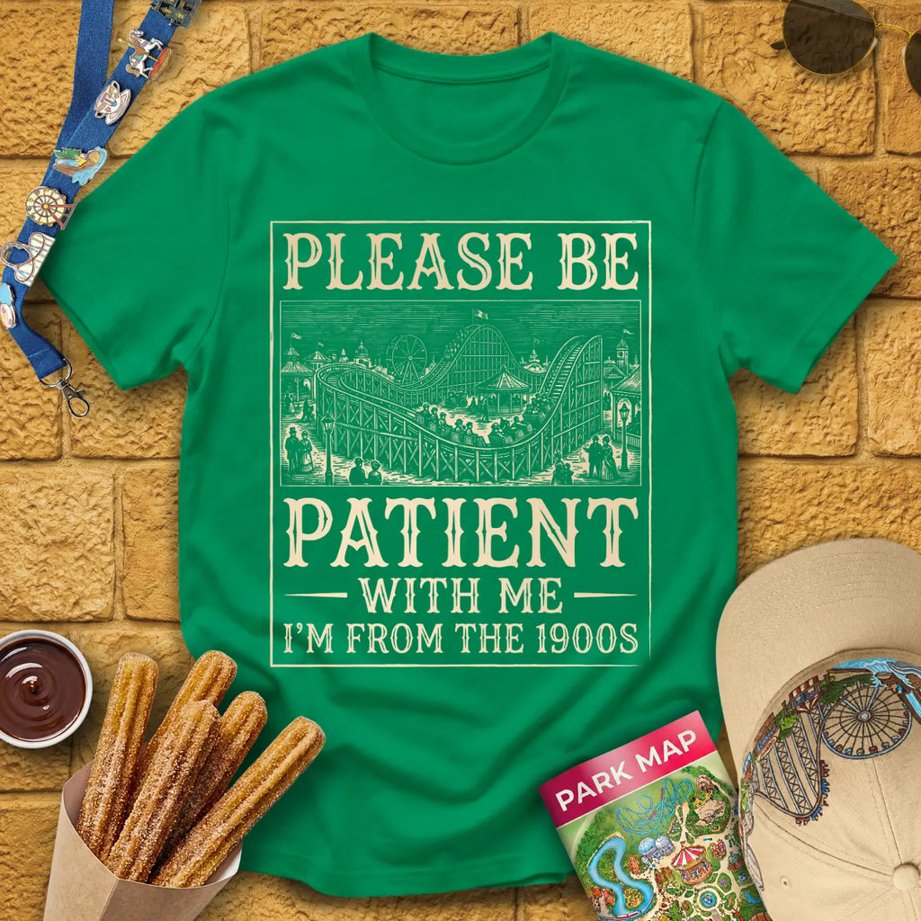 From The 1900s [Woodcut] T-Shirt for Theme Park Fans (Kelly Green)