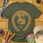 Coaster Owl [LinoCut] T-Shirt for Theme Park Fans (Military Green)