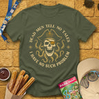 Dead Men Pirates [Circular] T-Shirt for Theme Park Fans (Military Green)