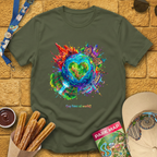 My Kind Of World [ArtBurst] T-Shirt for Theme Park Fans (Military Green)