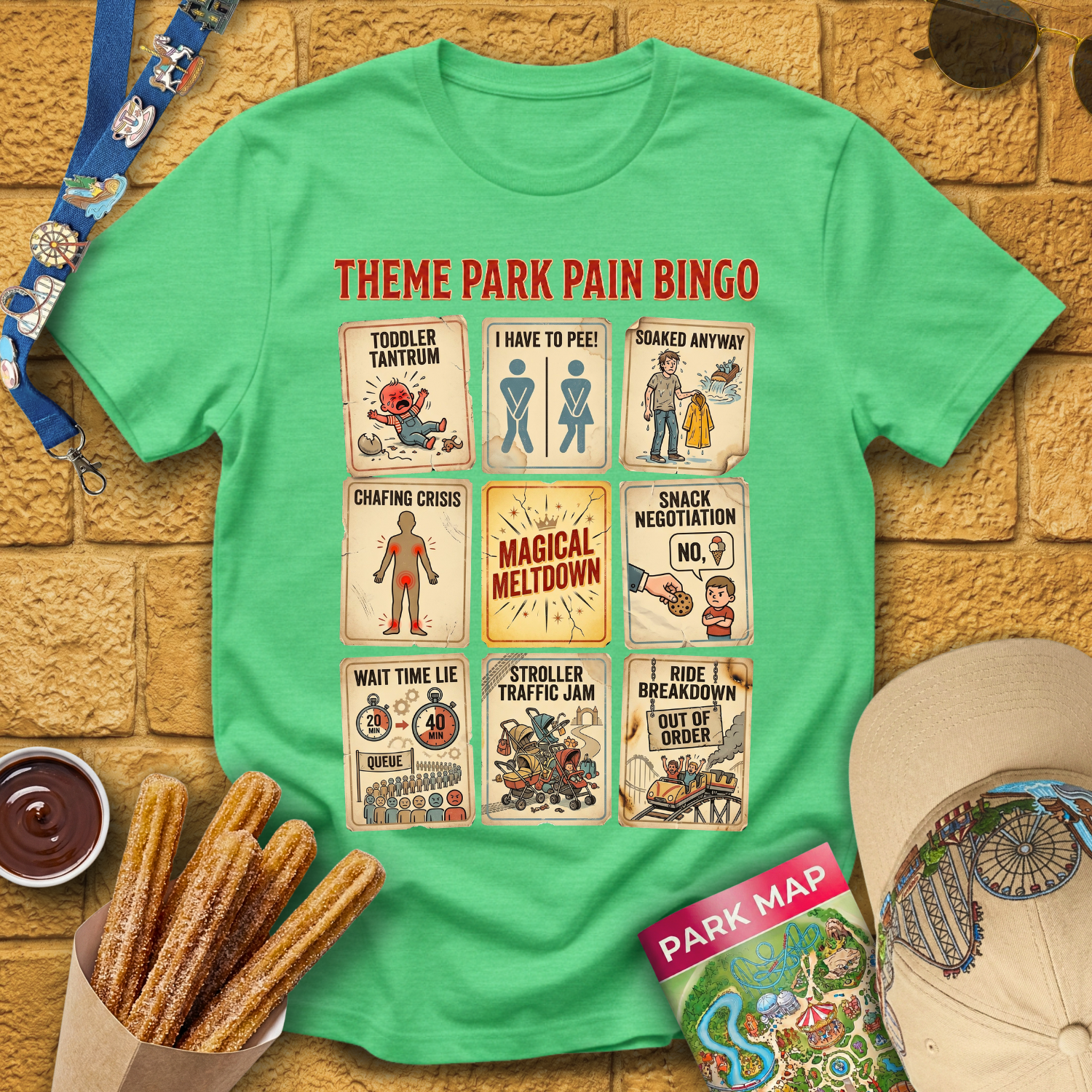 Theme Park Bingo [Vintage] T-Shirt