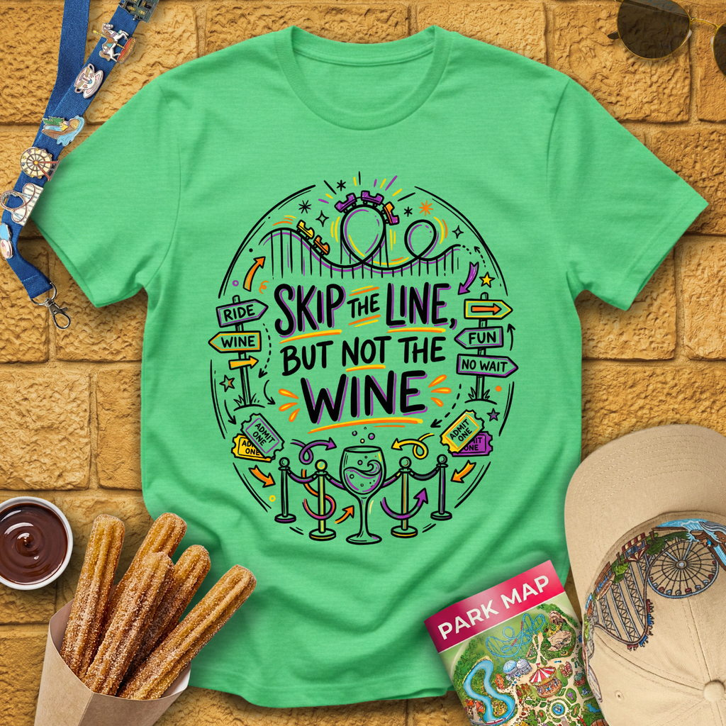Skip Line, Not Wine 1 [Doodle] T-Shirt