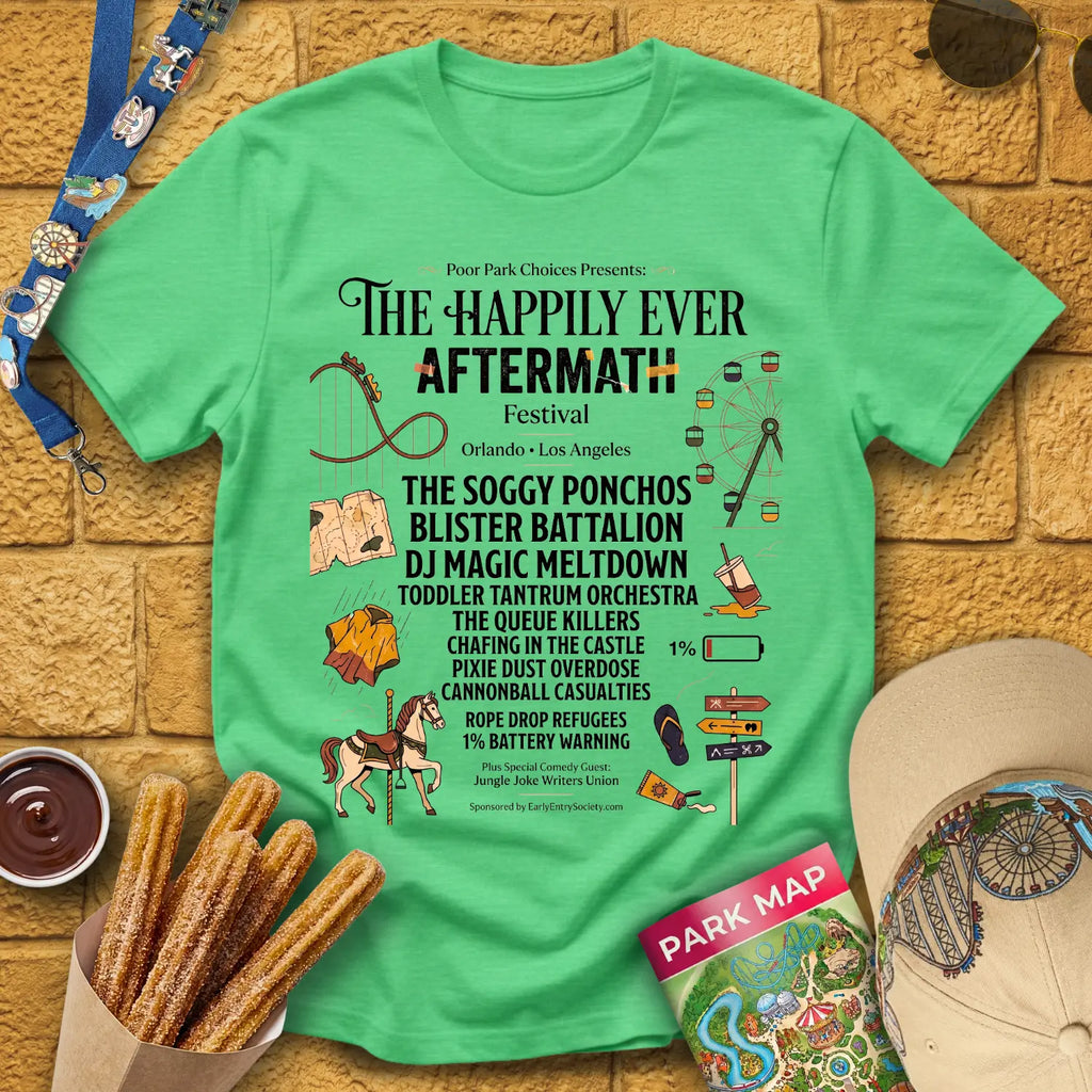 Aftermath Festival [Boutique] T-Shirt for Theme Park Fans (Heather Irish Green)