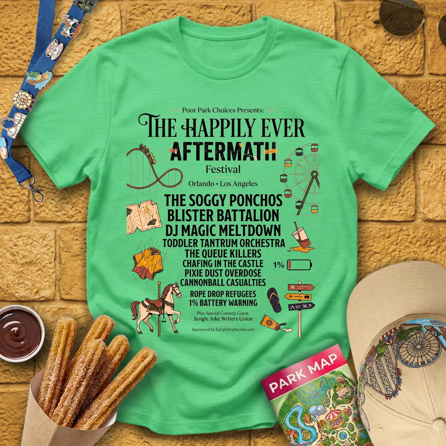 Aftermath Festival [Boutique] T-Shirt for Theme Park Fans (Heather Irish Green)