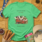 Front Row Ducks [RetroWhim] T-Shirt for Theme Park Fans (Heather Irish Green)