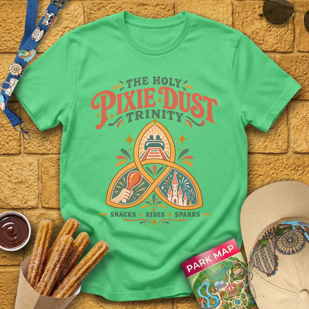 Pixie Dust Trinity [Boho] T-Shirt for Theme Park Fans (Heather Irish Green)