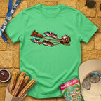 Santa's Special Sleigh [Retro] T-Shirt for Theme Park Fans (Heather Irish Green)