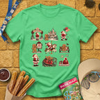 Xmas Park Day [RusticGrid] T-Shirt for Theme Park Fans (Heather Irish Green)