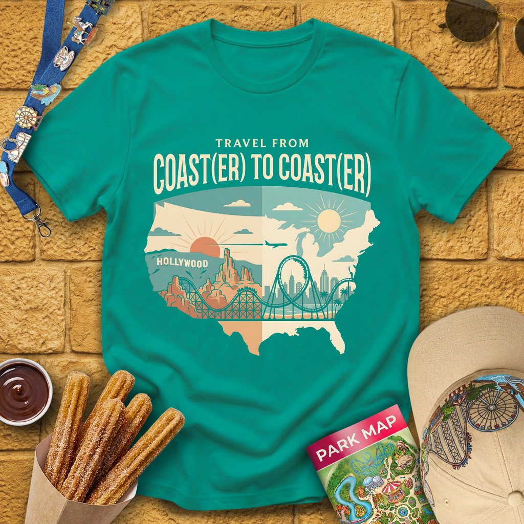 Coast(er) to Coast(er) [Map] T-Shirt