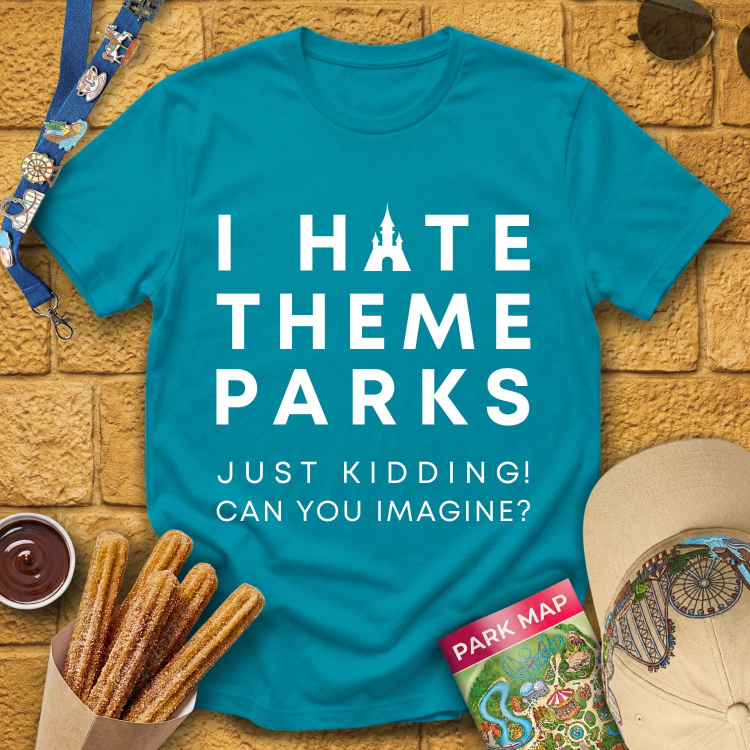I Hate Theme Parks [Sleek] T-Shirt