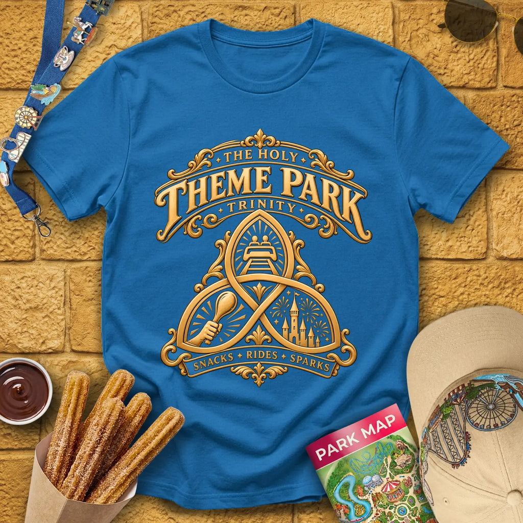Theme Park Trinity [Elite] T-Shirt for Theme Park Fans (Antique Sapphire)