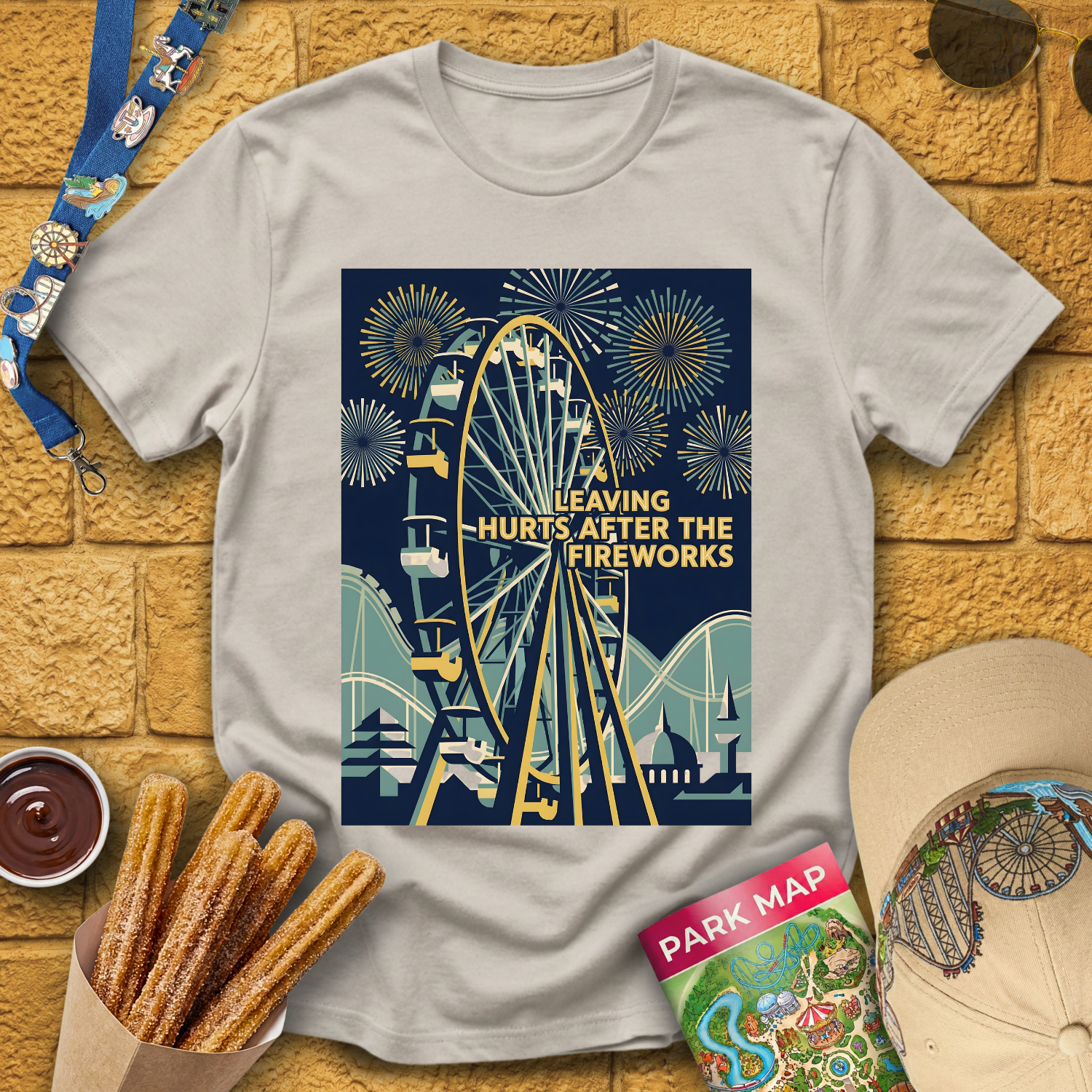 Leaving Hurts & Fireworks [40sPoster] T-Shirt