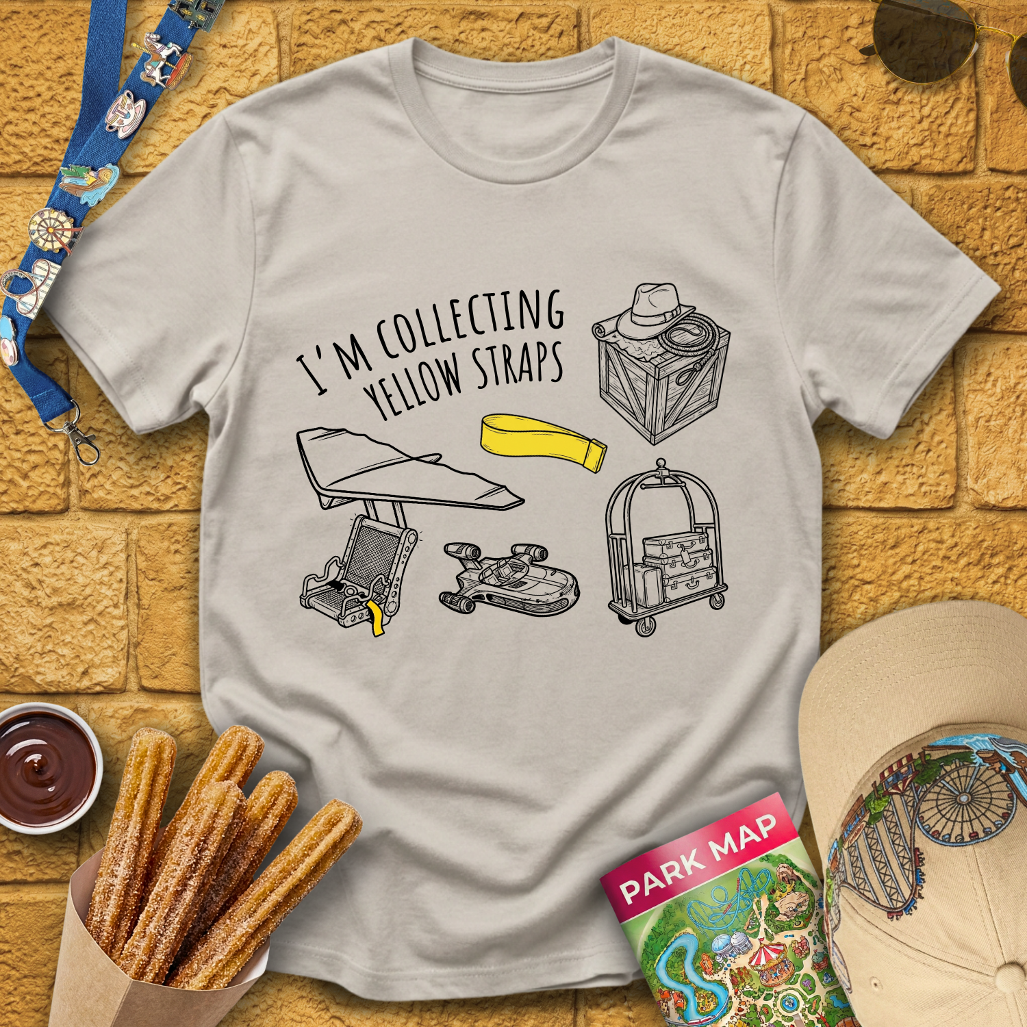 Collecting Yellow Straps [LineArt] T-Shirt